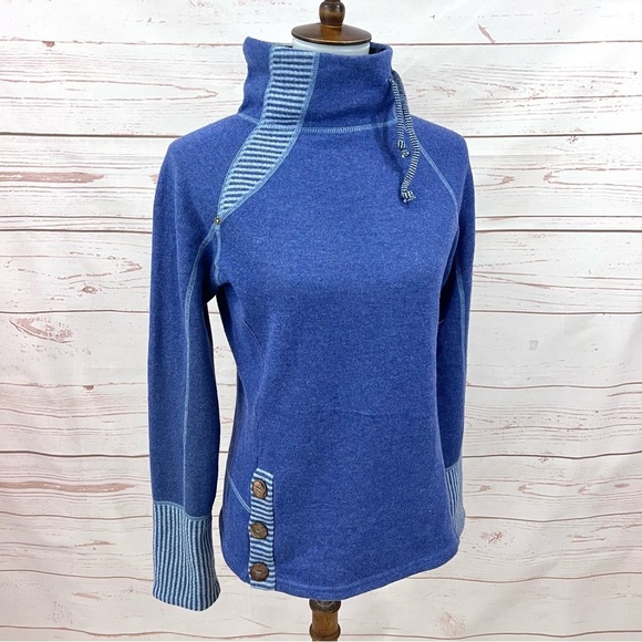 Prana Striped Funnel Neck Wool Lucia Pullover Sweater - Picture 1 of 10